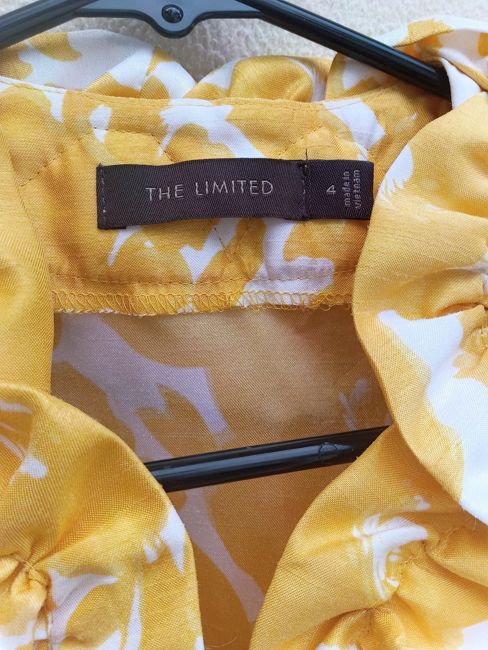 The Limited Yellow and White Ruffle-Front Sleeveless Mini Dress - Picture 2 of 5